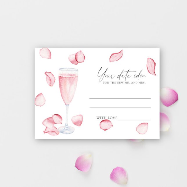 Carte D'accompagnement Pétales et Prosecco - Idées de soirée en amoureux  (Créateur téléchargé)