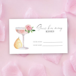 Carte D'accompagnement Pétales & Prosecco - devine combien de baisers
