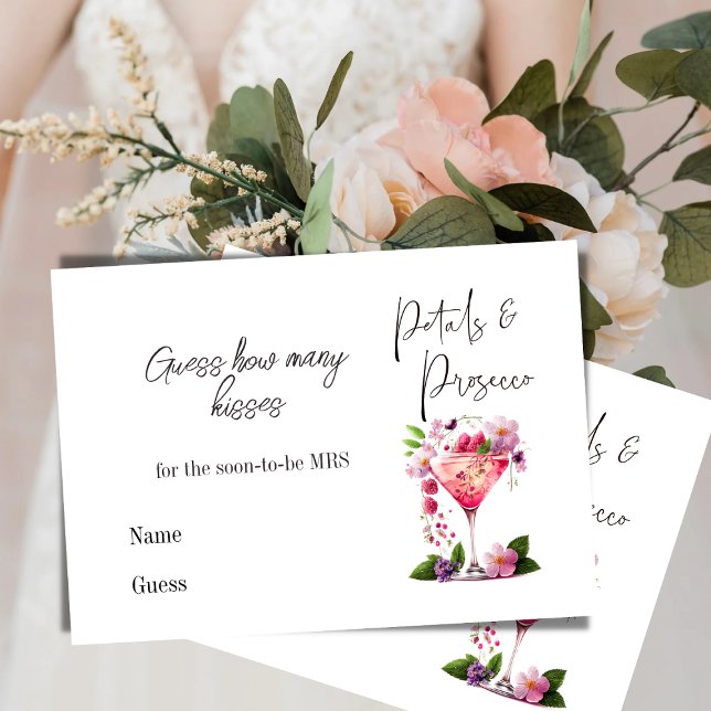 Carte D'accompagnement Petals Prosecco Floral Fête des mariées Mariage Je (Créateur téléchargé)