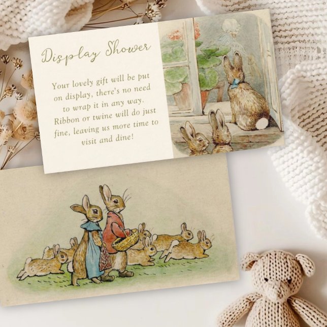 Carte D'accompagnement Peter le Rabbit Baby shower douche (Créateur téléchargé)