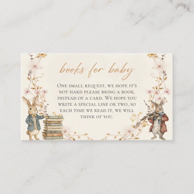 Carte D'accompagnement Peter Rabbit Baby Shower Books for Baby (Devant)