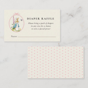 Carte D'accompagnement Peter Rabbit Bébé fille douche Chevalier Raffle