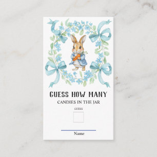 Carte D'accompagnement Peter Rabbit Devine Combien De Baby showers Jeu