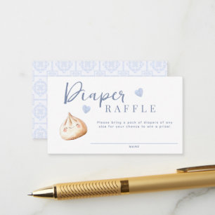 Carte D'accompagnement Petit Baby shower bleu à jeter Déchets Raffle