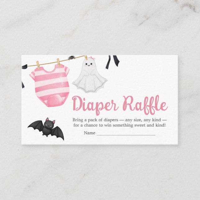 Carte D'accompagnement Petit Baby shower Boo Rose, Déchets Raffle (Devant)