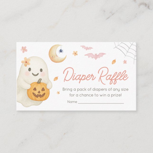 Carte D'accompagnement Petit Baby shower Boo Rose, Déchets Raffle (Devant)