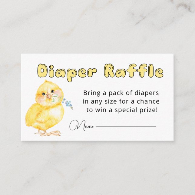 Carte D'accompagnement Petit Baby shower Chick Raffin (Devant)