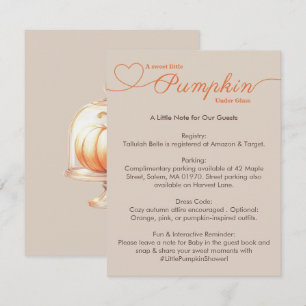 Carte D'accompagnement Petit Baby shower Citrouille - Automne Chic