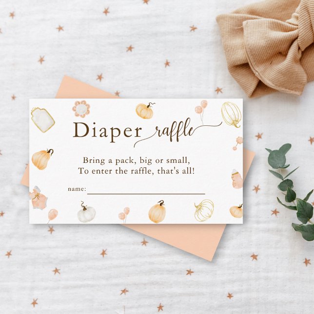 Carte D'accompagnement Petit Baby shower Citrouille Déchets Raffle (Créateur téléchargé)