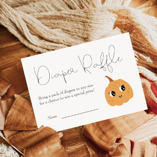 Carte D'accompagnement Petit Baby shower Citrouille Déchets Raffle