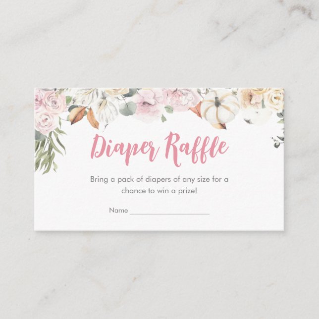 Carte D'accompagnement Petit Baby shower Citrouille rose Raffin (Devant)