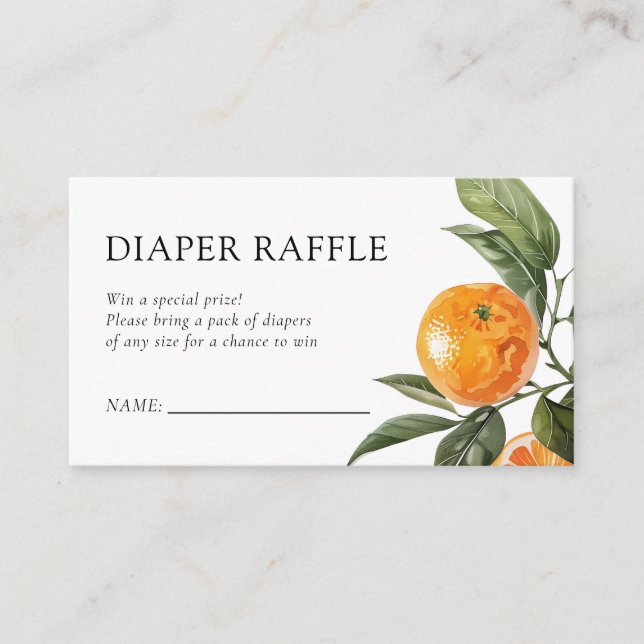 Carte D'accompagnement Petit Baby shower Citrus Cutie Barreau (Devant)