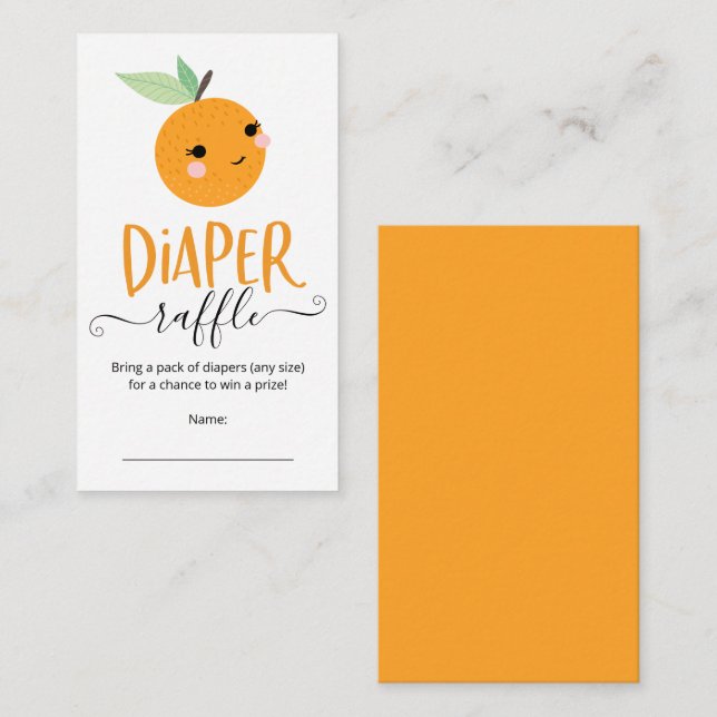 Carte D'accompagnement Petit Baby shower Citrus Cutie Barreau (Devant / Derrière)