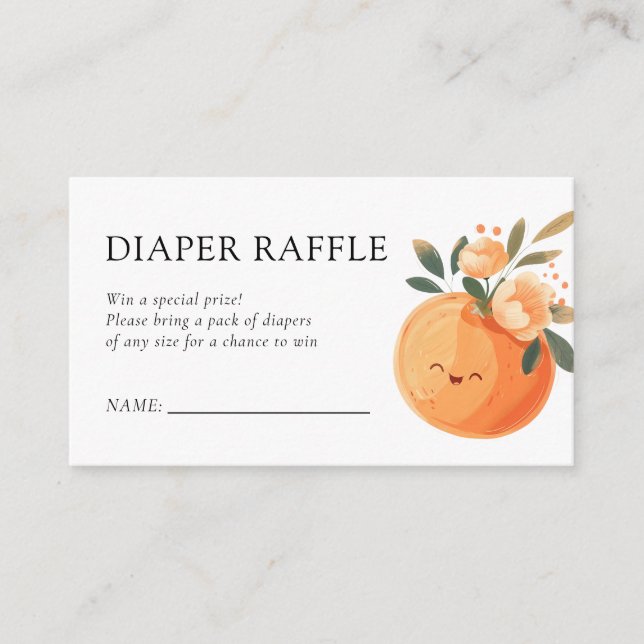 Carte D'accompagnement Petit Baby shower Citrus Cutie Barreau (Devant)