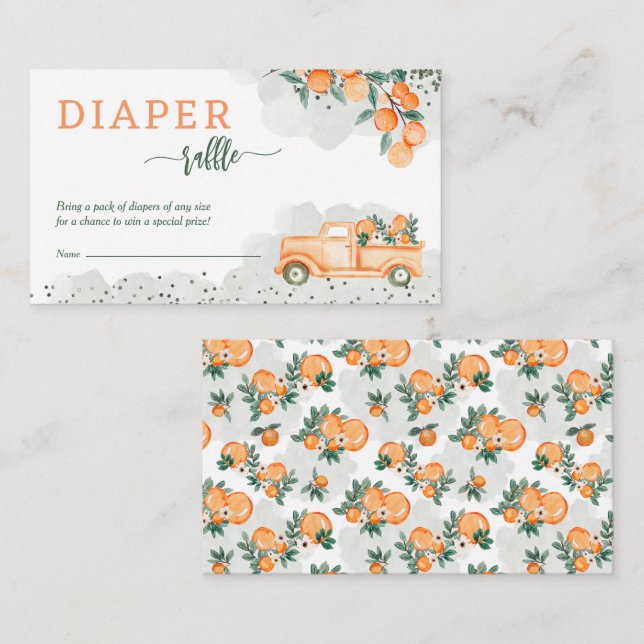 Carte D'accompagnement Petit Baby shower Cutie Déchets Raffle (Devant / Derrière)