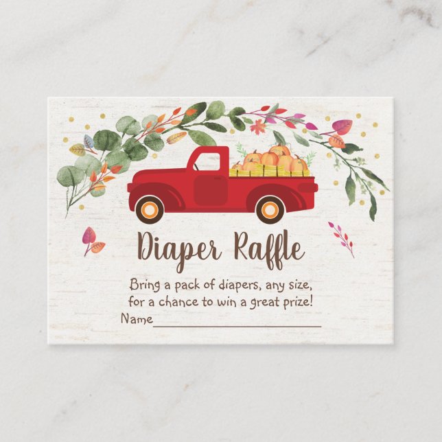 Carte D'accompagnement Petit Baby shower de camion Citrouille Déchets (Devant)