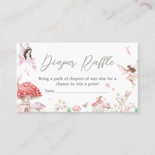 Carte D'accompagnement Petit Baby shower de fée Whimsical Raffle de couch (Devant)