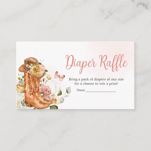 Carte D'accompagnement Petit Baby shower de lèche-couche Floral (Devant)