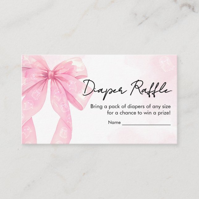 Carte D'accompagnement Petit Baby shower de plongée rose Bow (Devant)
