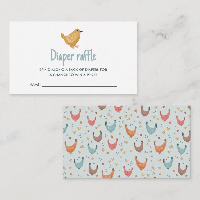 Carte D'accompagnement Petit Baby shower de poulet de la ferme Raffin de  (Devant / Derrière)