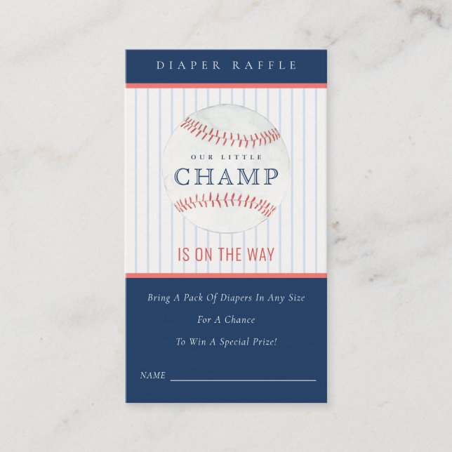 Carte D'accompagnement Petit Baby shower de rousseur de couche de basebal (Devant)