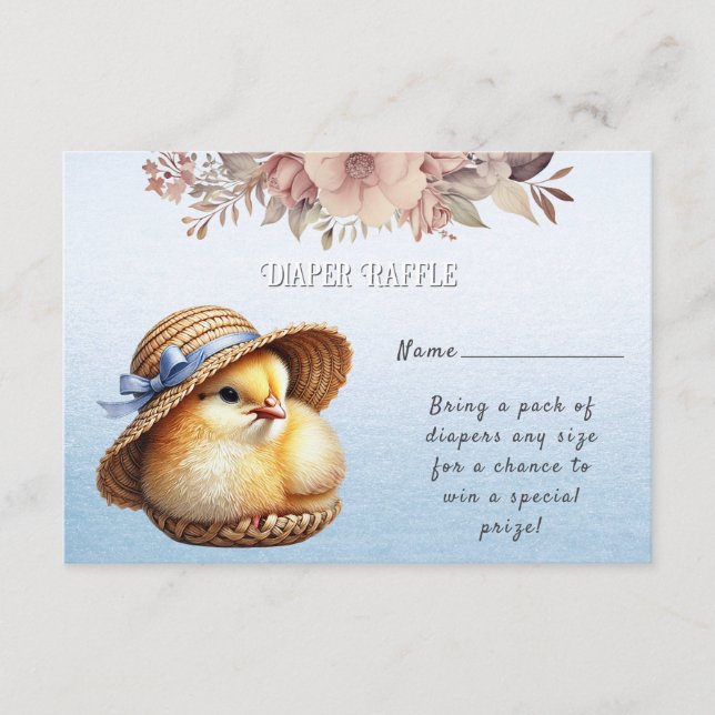 Carte D'accompagnement Petit Baby shower de ruban bleu chic (Devant)