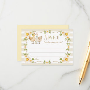 Carte D'accompagnement Petit Baby shower d'oie stupide Conseils pour mama