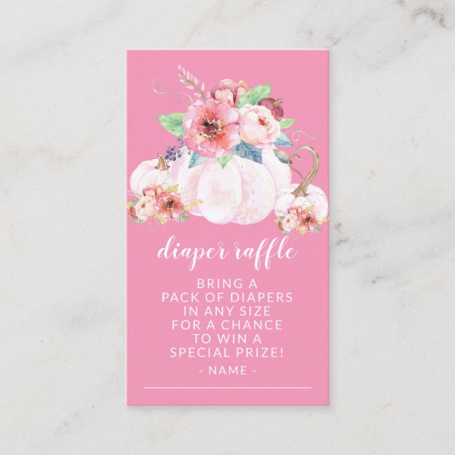 Carte D'accompagnement Petit Baby shower doux  Citrouille Raffle (Devant)