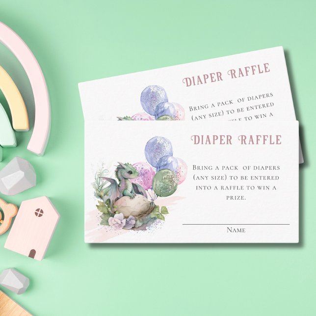 Carte D'accompagnement Petit Baby shower Dragon Déchets Raffle (Créateur téléchargé)