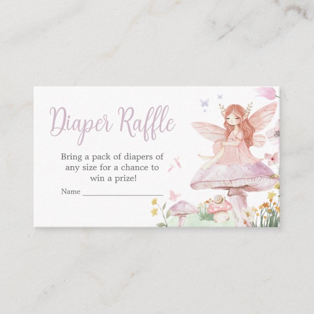 Carte D'accompagnement Petit Baby shower Fairy Whimsical Déchets Raffin (Devant)