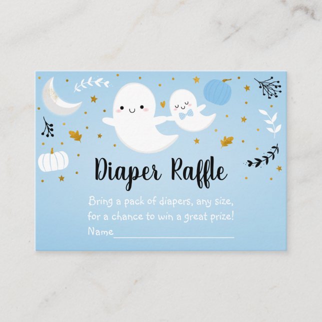 Carte D'accompagnement Petit Baby shower Fantôme Bleu Boo Raffin de couch (Devant)