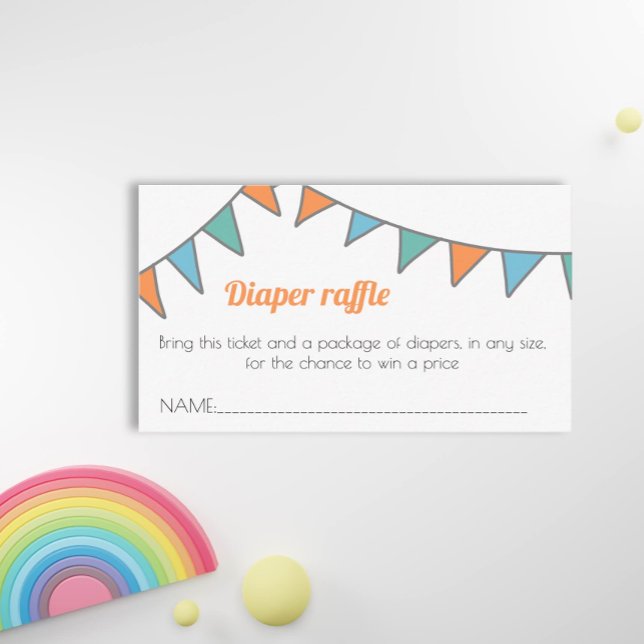 Carte D'accompagnement Petit Baby shower Garland Déchets Raffle (Créateur téléchargé)
