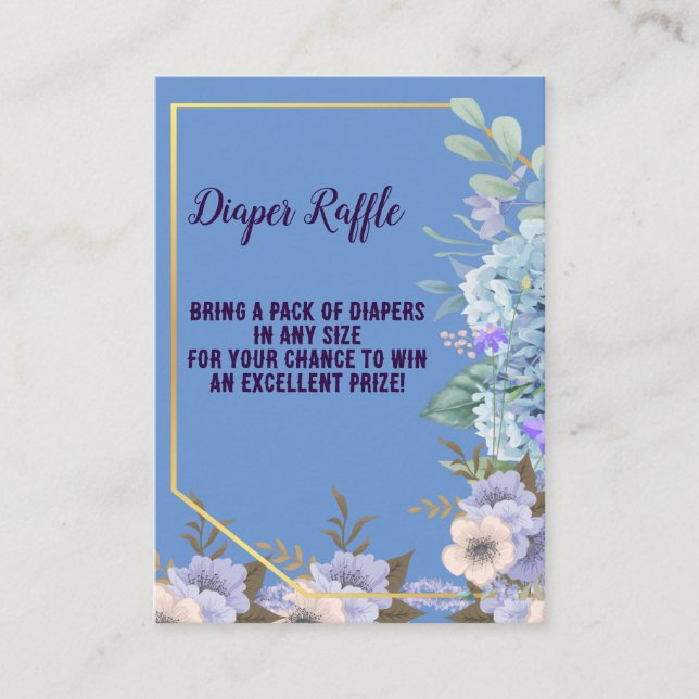 Carte D'accompagnement Petit Baby shower Hydrangea bleu doux (Devant)