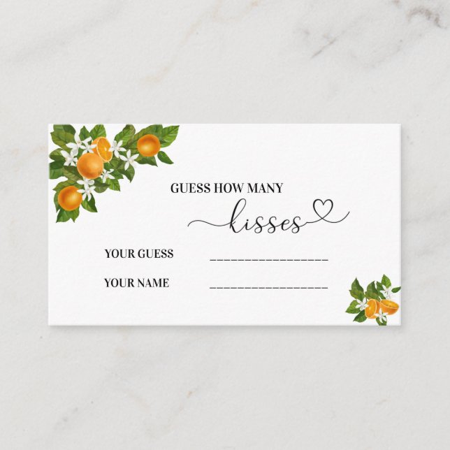 Carte D'accompagnement Petit baby shower mignon combien de baisers (Devant)