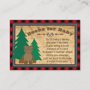 Carte D'accompagnement Petit Baby shower Plaid de bûcheron Apportez un li