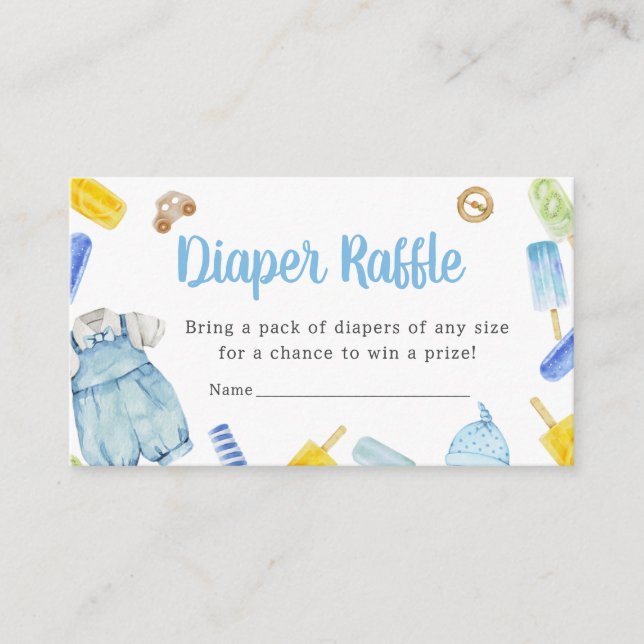 Carte D'accompagnement Petit Baby shower Popsicle Déchets Raffle (Devant)