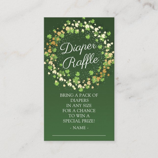 Carte D'accompagnement Petit Baby shower Shamrock Déchets Raffle (Devant)