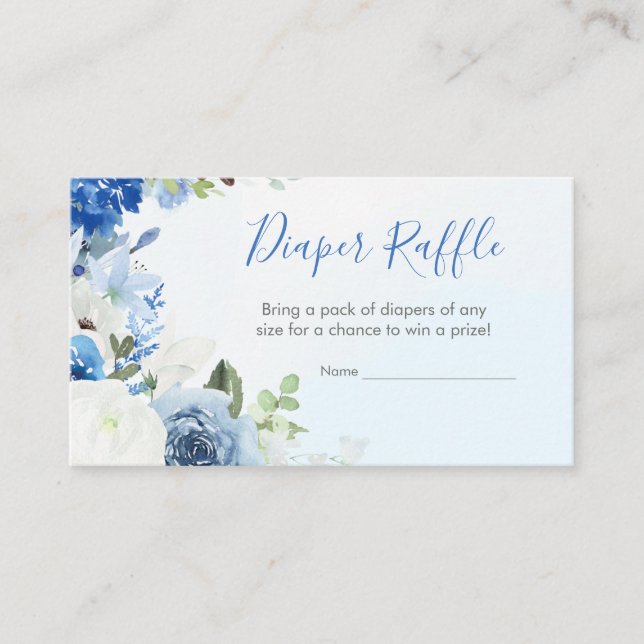 Carte D'accompagnement Petit Barreau Floral Bleu (Devant)