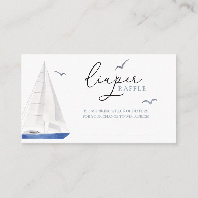 Carte D'accompagnement Petit bateau nautique Ahoy Boy's Diaper Raffle (Devant)