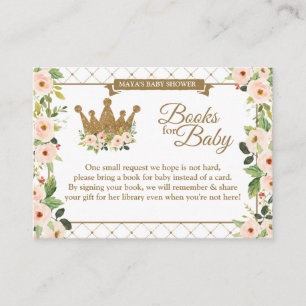 Carte D'accompagnement Petit bibliothèque de princesse White Blush Floral