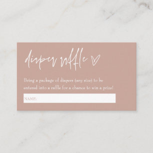 Carte D'accompagnement Petit Boho Rose Hello Baby Diaper Raffle