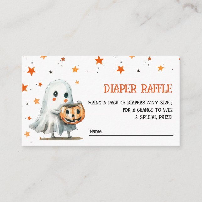 Carte D'accompagnement Petit Boo Aquarelle mignonne Halloween Déchets Raf (Devant)