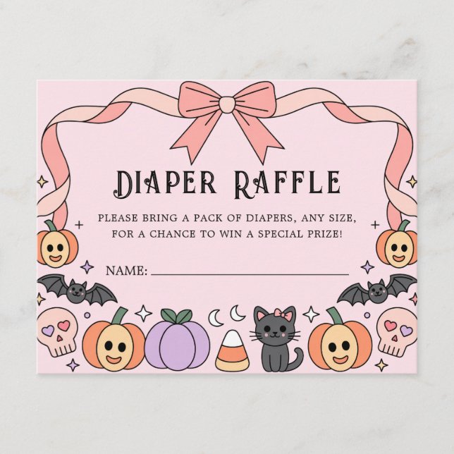 Carte D'accompagnement Petit Boo Halloween Coquette Déchets Raffle (Devant)