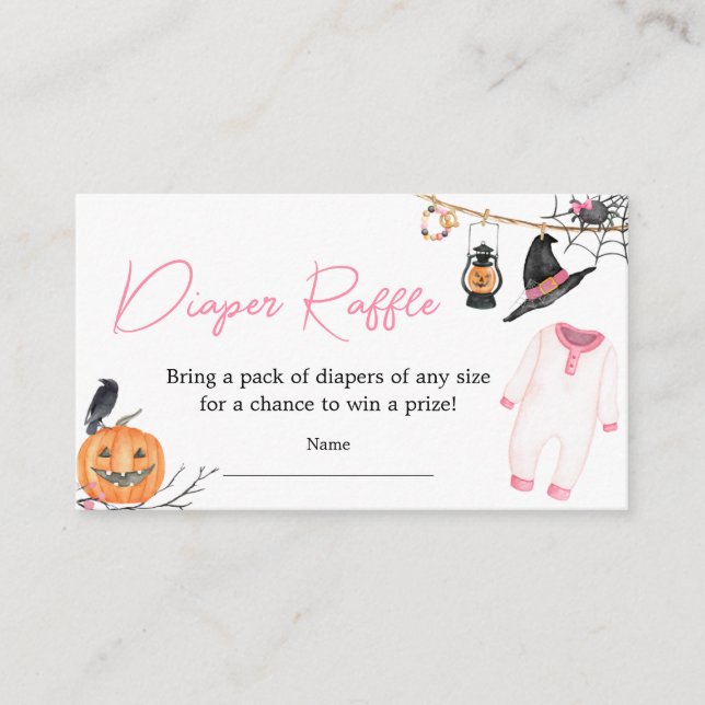 Carte D'accompagnement Petit Boo rose Halloween Raffle de couche (Devant)