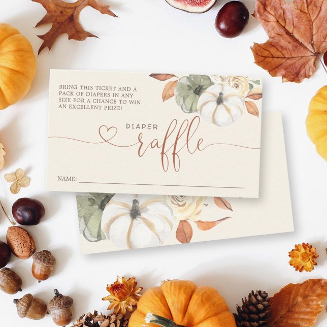 Carte D'accompagnement Petit Citrouille Autumn Diaper Baby shower  (Enjoy this fun little game to bring some extra diapers along to this pumpkin themed baby shower.)