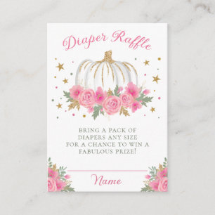 Carte D'accompagnement Petit Citrouille Baby shower de fille Raffle de co