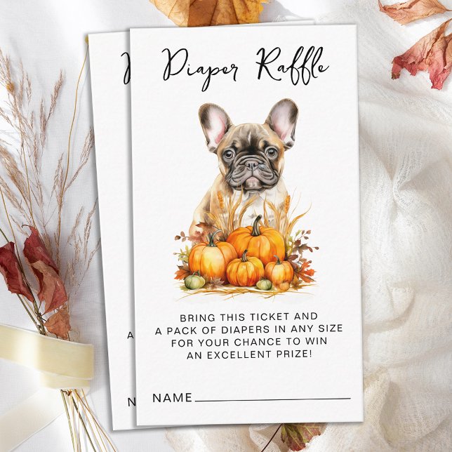 Carte D'accompagnement Petit Citrouille Cute Puppy Baby shower Raffl (Créateur téléchargé)