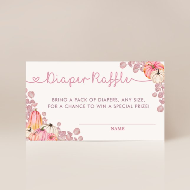 Carte D'accompagnement Petit Citrouille rose pâle Raffle de la couche d'a (Créateur téléchargé)