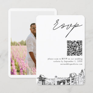 Carte D'accompagnement Petit code QR de réponse de mariage à Fort Worth