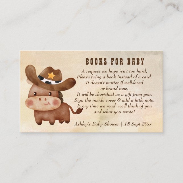 Carte D'accompagnement Petit cow-boy mignon bébé cheval dans un baby show (Devant)